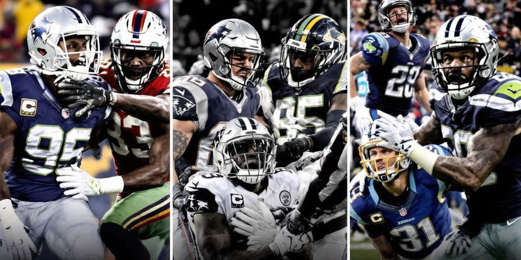 Collage Of Nfl Players In Action During Midseason.